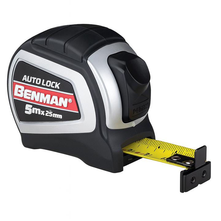 MAGNETIC MEASURING TAPE AUTOLOCK 8X25MM BENMAN