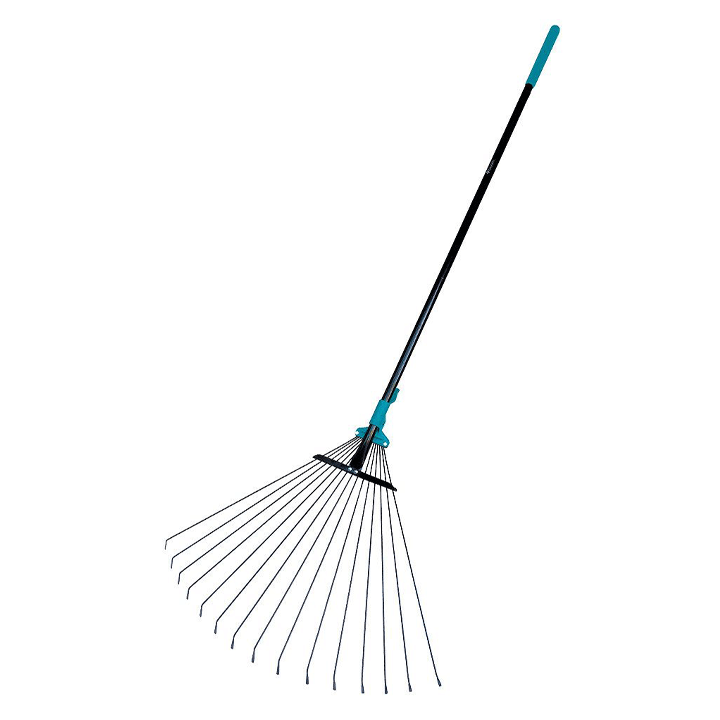 TELESCOPIC ADJUSTABLE LAWN RAKE 15TEETH 66-162CM