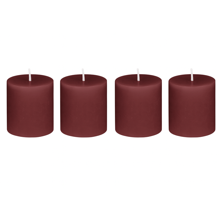 RUSTIC VOTIVE CANDLE DARK RED 4.5CM X4