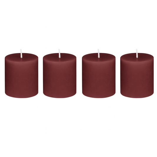 RUSTIC VOTIVE CANDLE DARK RED 4.5CM X4