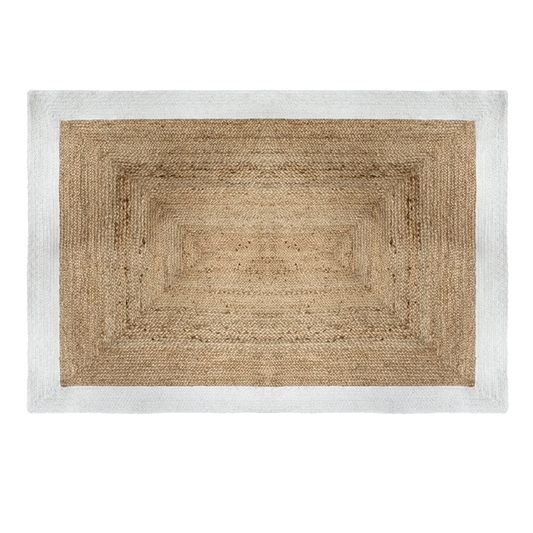 RUG JUTE WHITE BORDER 120X170
