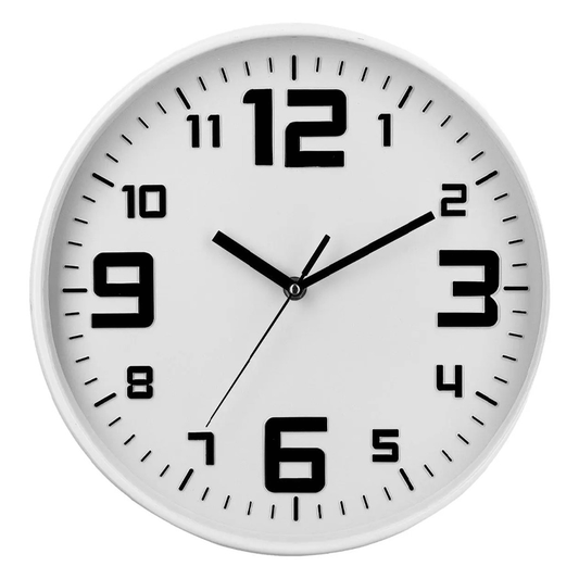 WHITE PLASTIC CLOCK D30