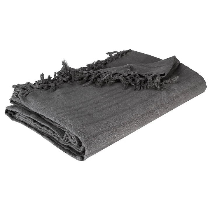 JETE DE LIT GRIS 160X220