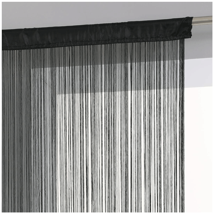 BLACK THREAD CURTAIN 90X200CM