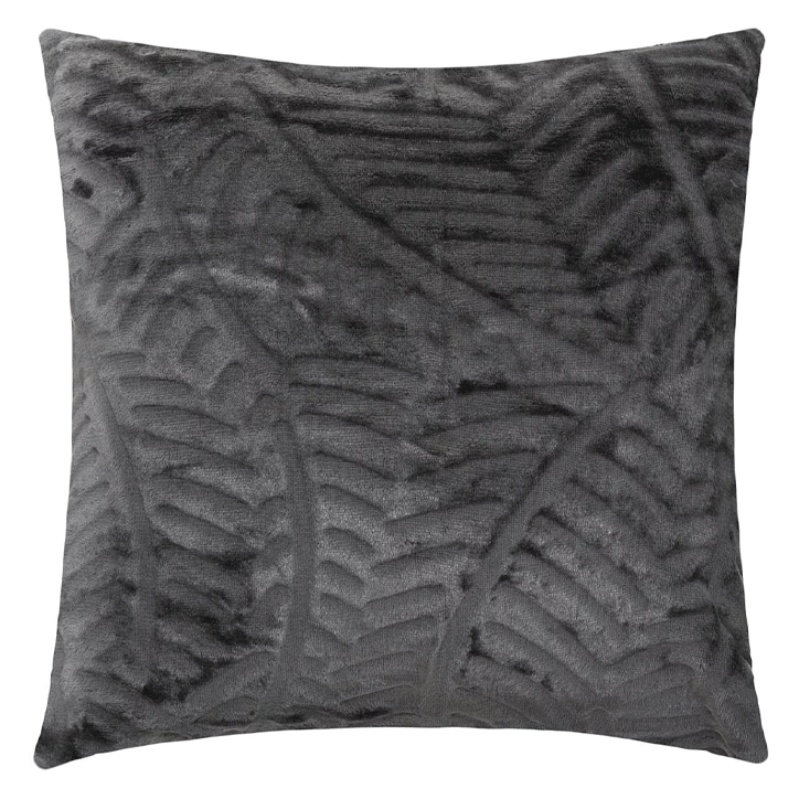 CUSHION LEAF DARK GREY 3D 40X40