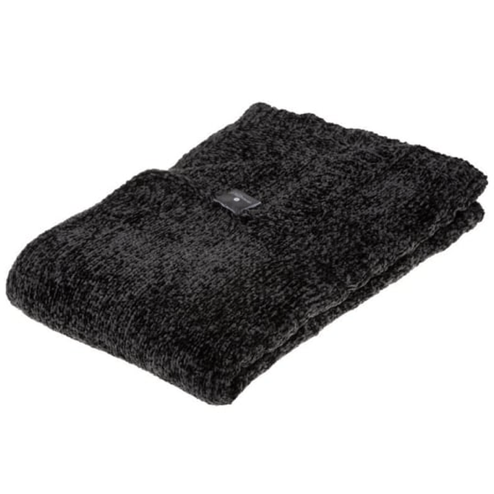 THROW CHENIL FLOWER GREY 130X180