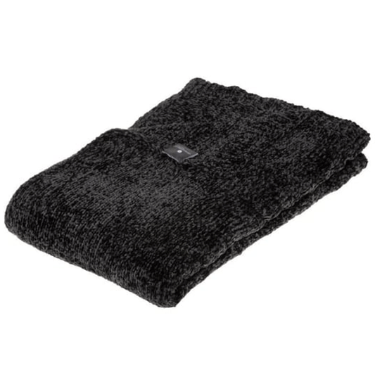 THROW CHENIL FLOWER GREY 130X180