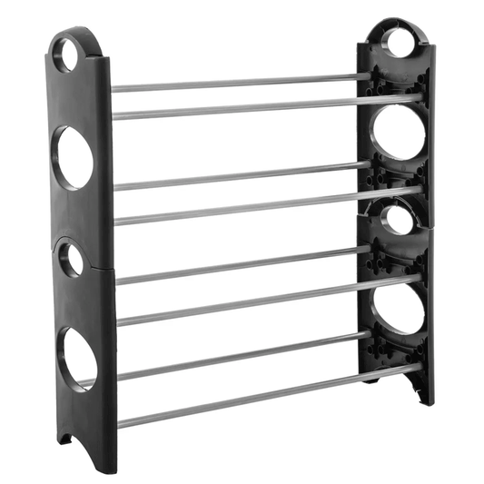 METAL/PLASTIC SHOE RACK X2 8PAIRS