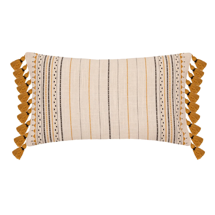 CUSH COV STRIPE POMP 30X50