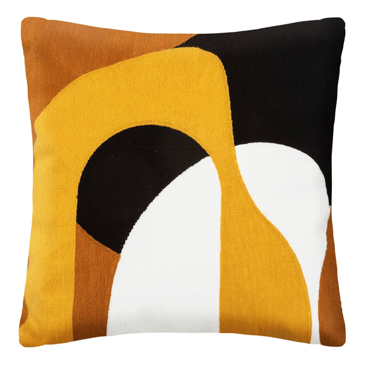 CUSH EMBROD HARY OCHRE 45X45