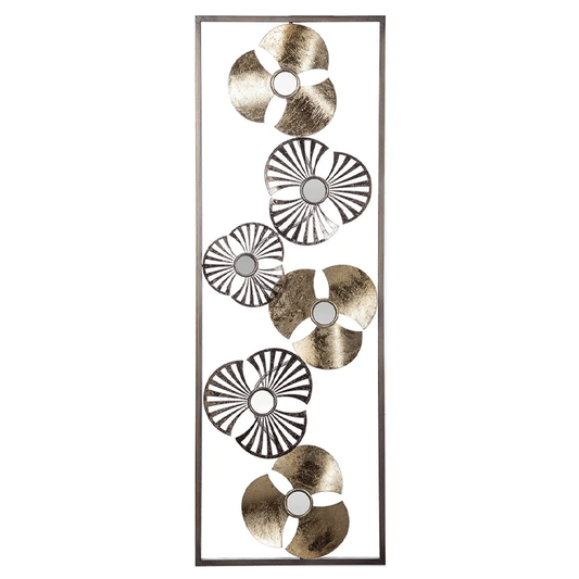 WALL DECO METAL GOLDFLOWR31X89