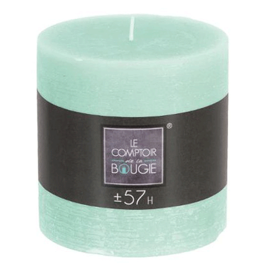 GREEN RUSTIC ROUND CANDLE 10X10CM