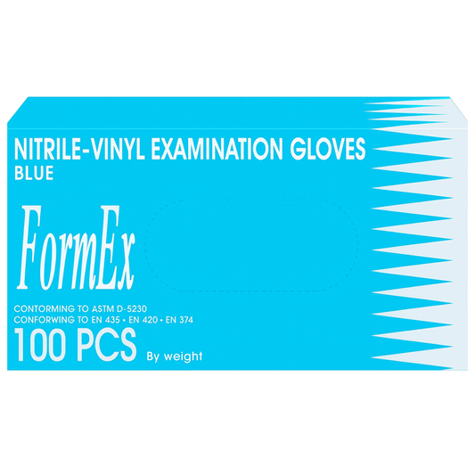 NITRILE-VINYL DISPOSABLE GLOVES BLUE X-LARGE