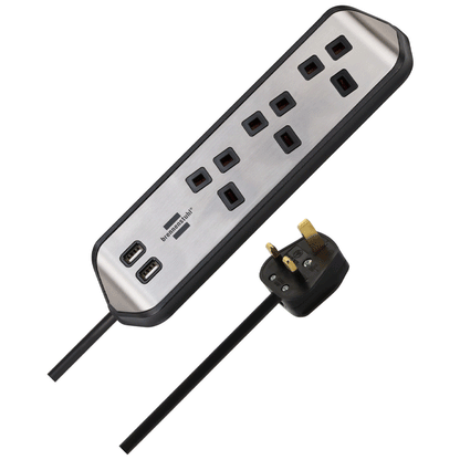 ΠΟΛΥΠΡΙΖΟ ΓΩΝΙΑΚΟ ESTILO ΜΕ 2x USB CHARGING FUNCTION 3 ΘΕΣΕΩΝ & 2x USB ΑΣΗΜΙ / ΜΑΥΡΟ