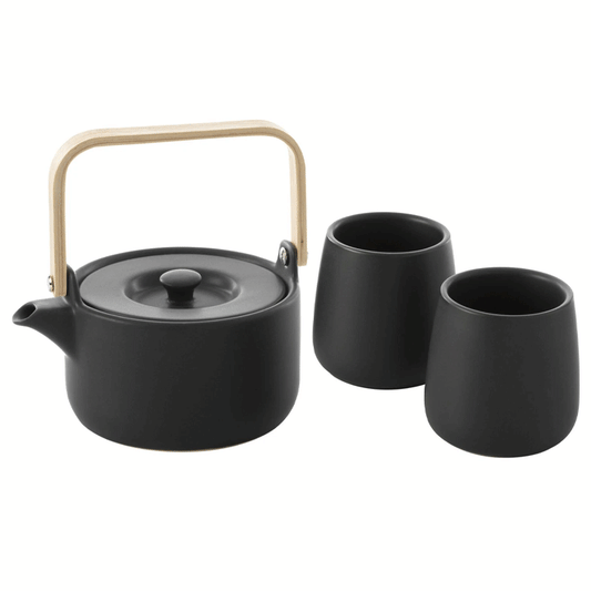 TEAPOT 50CL + 2 MUG BLACK 20CL