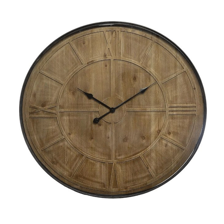 WOOD/MET CLOCK D80
