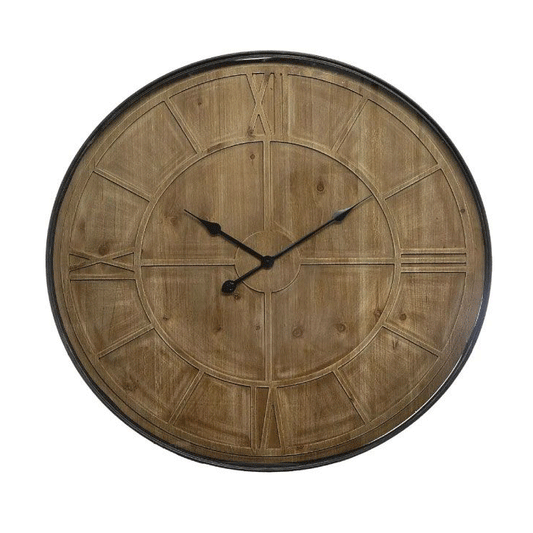 WOOD/MET CLOCK D80