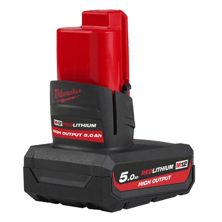 MILWAUKEE HIGH OUTPUT BATTERY 5.0AH RED LITHIUM M12HB5