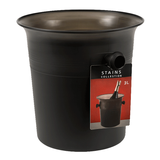 ICE BUCKET PLASTIC BLACK 3LTR