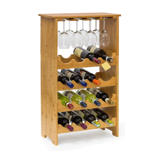 WINE RACK BAMBOO 84X24X50CM