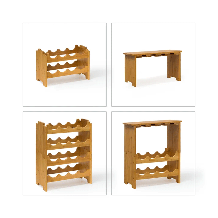 WINE RACK BAMBOO 84X24X50CM