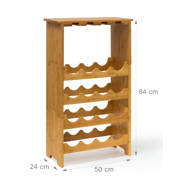 WINE RACK BAMBOO 84X24X50CM