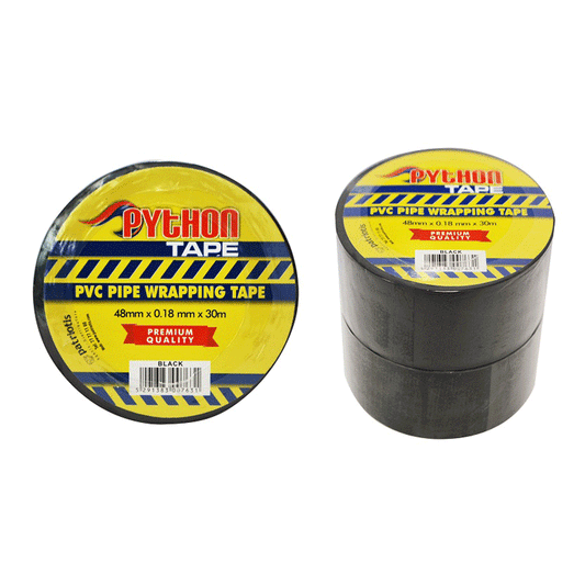 PYTHON PVC PIPE WRAPPING TAPE BLACK 48MMX30M