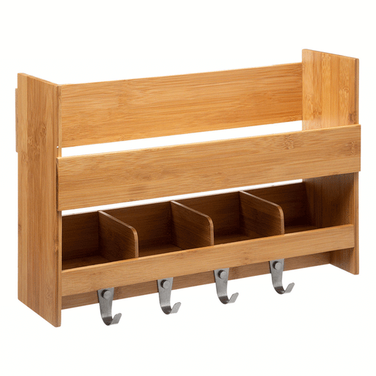 BAMBOO WALL SHELF + HOOK