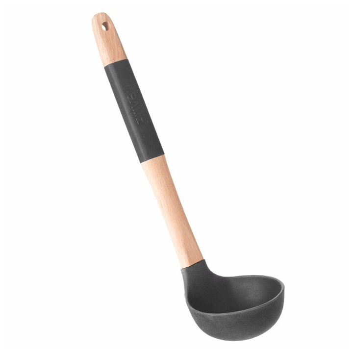 LADLE BLACK WOOD SILIC HEAD