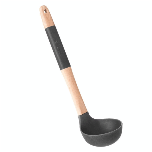 LADLE BLACK WOOD SILIC HEAD