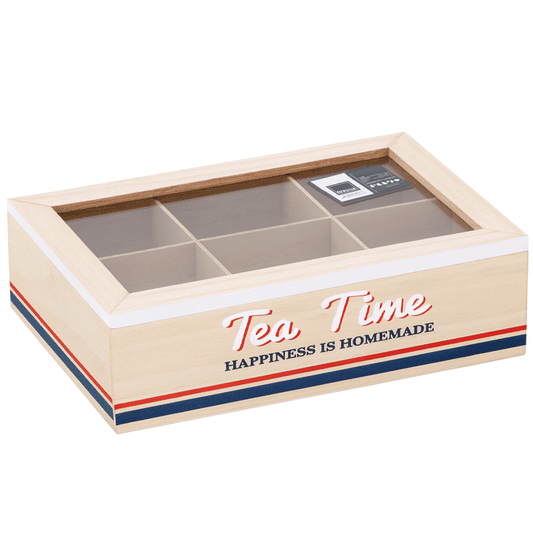 STORAGE BOX TEA TIME 40 2,50 ARTI CASA 24X16X7CM MDF BC