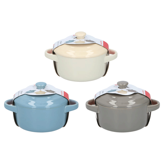 OVEN DISH & LID 225ML 3ASS SW ALPINA 14X10X5CM SL