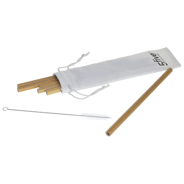 BAMBOO STRAWS X6 + 2 ACCESSORI