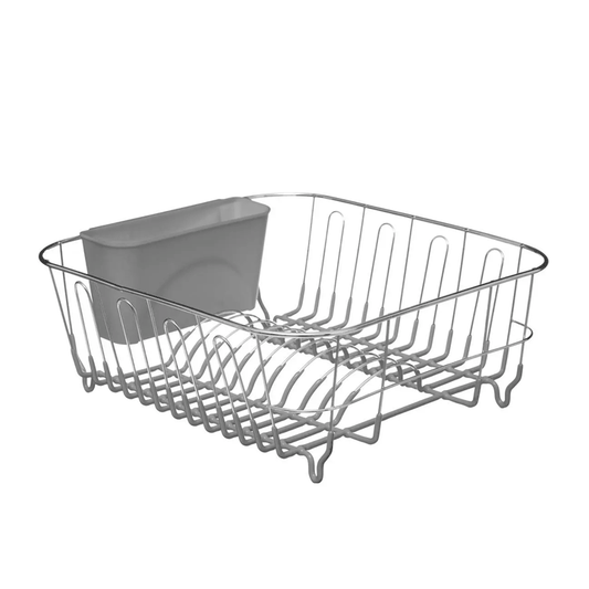 PVC &CHROMED DISH DRAINER GREY