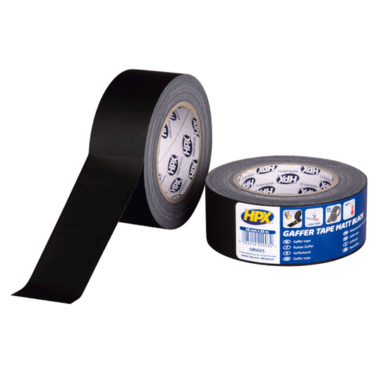 HPX GAFFER TAPE MATT BLACK 48MMX25M