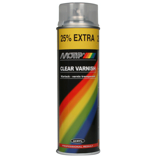 MOTIP SPRAY CLEAR VARNISH ACRYLIC 500ML