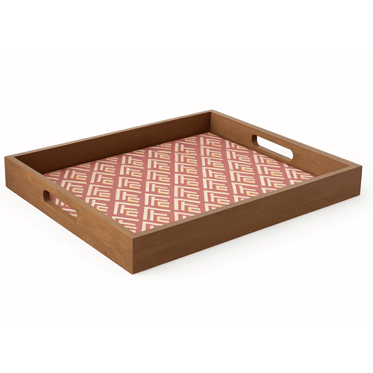 GLASS WOODEN TRAY LIVING