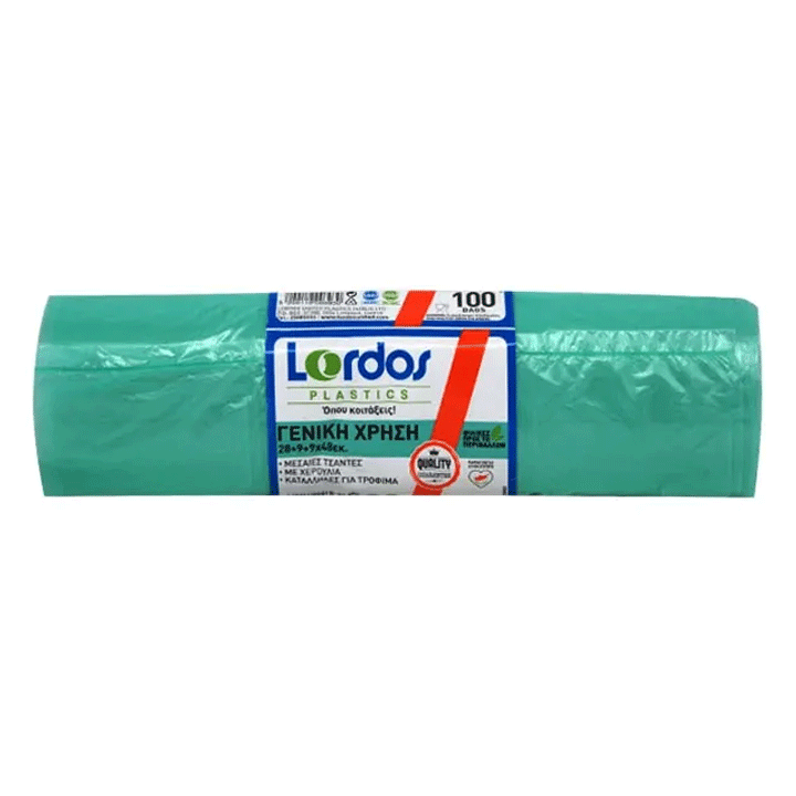 CARRIER BAGS ON ROLL GREEN (100BAGS)