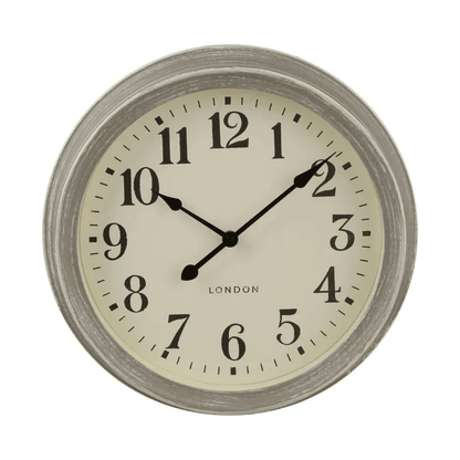 GREY PLASTIC CLOCK D.35