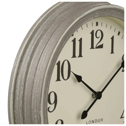 GREY PLASTIC CLOCK D.35