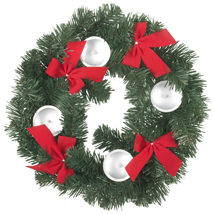 CHRISTMAS WREATH CANDLE HOLDER 40CM