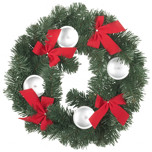 CHRISTMAS WREATH CANDLE HOLDER 40CM