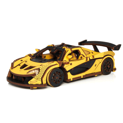 CONSTRUCTION KIT OF MECHANICAL MODEL"RACING CAR" YELLOW