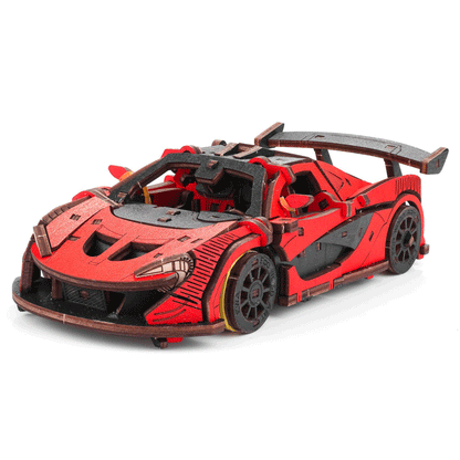 CONSTRUCTION KIT OF MECHANICAL MODEL"RACING CAR" RED