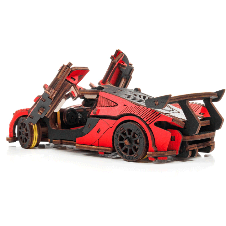 CONSTRUCTION KIT OF MECHANICAL MODEL"RACING CAR" RED