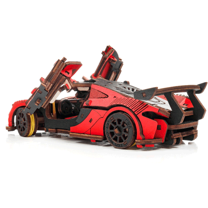 CONSTRUCTION KIT OF MECHANICAL MODEL"RACING CAR" RED