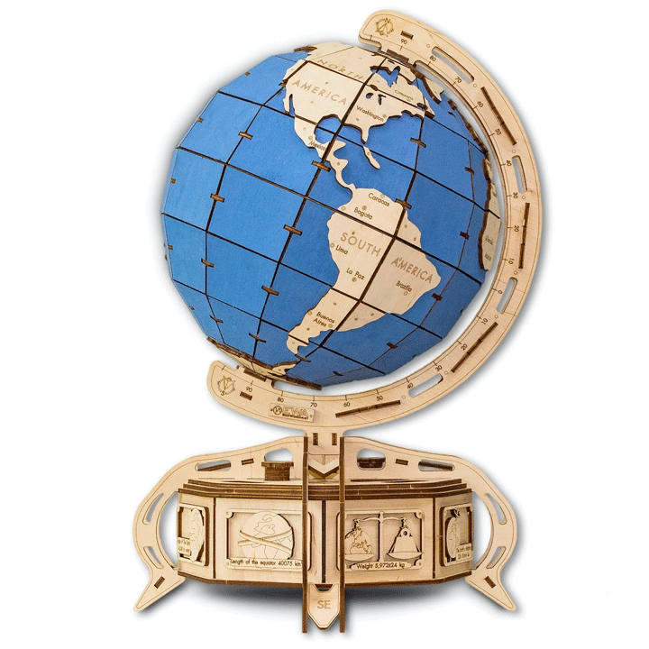 CONSTRUCTION KIT OF MECHANICAL MODEL"THE GLOBE" BLUE