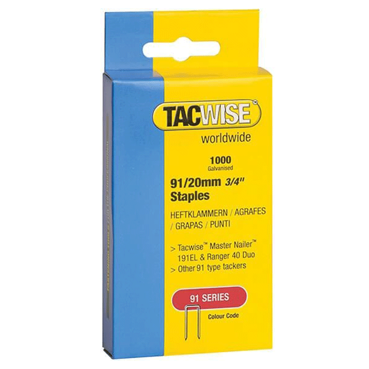 STAPLES 91/20MM B/1000 TACWISE