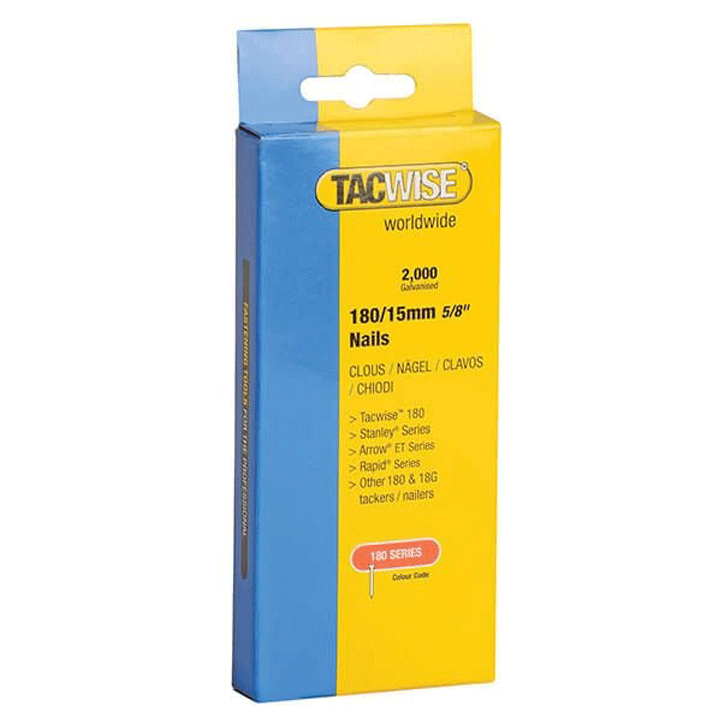 STAPLES 180/15MM GALV B/2000 TACWISE