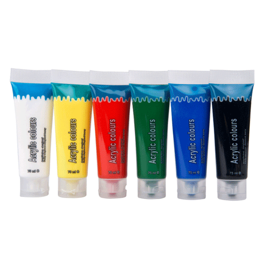 ACRYL PAINT 75ML 6ASS COLOUR